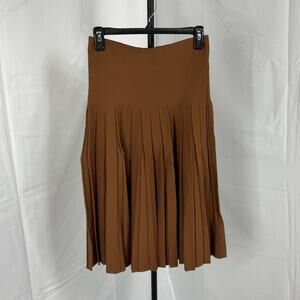 NWT Aleeza Paris Pleated Wonder Skirt Cocoa 25" Size XS